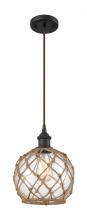  516-1P-OB-G122-8RB - Farmhouse Rope - 1 Light - 8 inch - Oil Rubbed Bronze - Cord hung - Mini Pendant