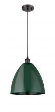 Innovations Lighting 516-1P-OB-MBD-12-GR - Plymouth - 1 Light - 12 inch - Oil Rubbed Bronze - Cord hung - Mini Pendant