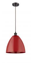 Innovations Lighting 516-1P-OB-MBD-12-RD - Plymouth - 1 Light - 12 inch - Oil Rubbed Bronze - Cord hung - Mini Pendant