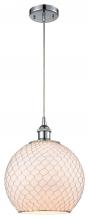  516-1P-PC-G121-10CSN - Farmhouse Chicken Wire - 1 Light - 10 inch - Polished Chrome - Cord hung - Mini Pendant