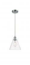  516-1P-PC-GBC-82 - Berkshire - 1 Light - 8 inch - Polished Chrome - Cord hung - Mini Pendant