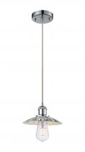  516-1P-PC-M17-PC - Scallop - 1 Light - 8 inch - Polished Chrome - Cord Hung - Mini Pendant