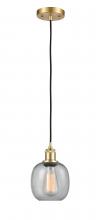  516-1P-SG-G104 - Belfast - 1 Light - 6 inch - Satin Gold - Cord hung - Mini Pendant