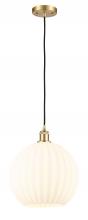  516-1P-SG-G1217-12WV - White Venetian - 1 Light - 12 inch - Satin Gold - Cord Hung - Mini Pendant