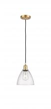  516-1P-SG-GBD-754 - Bristol - 1 Light - 8 inch - Satin Gold - Cord hung - Mini Pendant