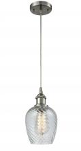  516-1P-SN-G292 - Salina - 1 Light - 6 inch - Brushed Satin Nickel - Cord hung - Mini Pendant