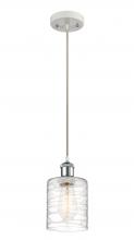  516-1P-WPC-G1113 - Cobbleskill - 1 Light - 5 inch - White Polished Chrome - Cord hung - Mini Pendant