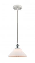  516-1P-WPC-G131 - Orwell - 1 Light - 8 inch - White Polished Chrome - Cord hung - Mini Pendant