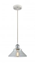  516-1P-WPC-G132 - Orwell - 1 Light - 8 inch - White Polished Chrome - Cord hung - Mini Pendant