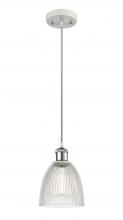  516-1P-WPC-G382 - Castile - 1 Light - 6 inch - White Polished Chrome - Cord hung - Mini Pendant