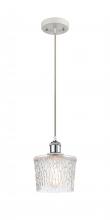  516-1P-WPC-G402 - Niagara - 1 Light - 7 inch - White Polished Chrome - Cord hung - Mini Pendant