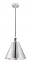  516-1P-WPC-MBC-12-PC - Berkshire - 1 Light - 12 inch - White Polished Chrome - Cord hung - Mini Pendant