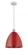 Innovations Lighting 516-1P-WPC-MBD-12-RD - Plymouth - 1 Light - 12 inch - White Polished Chrome - Cord hung - Mini Pendant