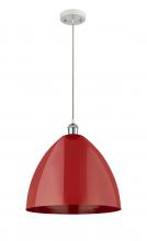 Innovations Lighting 516-1P-WPC-MBD-16-RD - Plymouth - 1 Light - 16 inch - White Polished Chrome - Cord hung - Mini Pendant