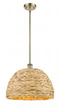 Innovations Lighting 516-1S-AB-RBD-16-NAT - Woven Rattan - 1 Light - 16 inch - Antique Brass - Multi Pendant