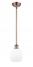  516-1S-AC-G101 - Belfast - 1 Light - 6 inch - Antique Copper - Mini Pendant