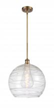  516-1S-BB-G1213-14 - Athens Deco Swirl - 1 Light - 14 inch - Brushed Brass - Pendant