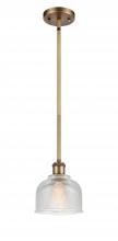  516-1S-BB-G412 - Dayton - 1 Light - 6 inch - Brushed Brass - Mini Pendant