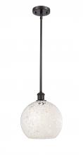  516-1S-OB-G1216-10WM - White Mouchette - 1 Light - 10 inch - Oil Rubbed Bronze - Mini Pendant