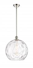  516-1S-PN-G1215-14 - Athens Water Glass - 1 Light - 13 inch - Polished Nickel - Pendant