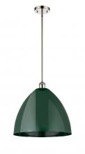 Innovations Lighting 516-1S-PN-MBD-16-GR - Plymouth - 1 Light - 16 inch - Polished Nickel - Pendant