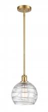  516-1S-SG-G1213-8 - Athens Deco Swirl - 1 Light - 8 inch - Satin Gold - Mini Pendant