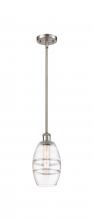  516-1S-SN-G557-6CL - Vaz - 1 Light - 6 inch - Brushed Satin Nickel - Mini Pendant