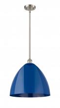 Innovations Lighting 516-1S-SN-MBD-16-BL - Plymouth - 1 Light - 16 inch - Brushed Satin Nickel - Pendant