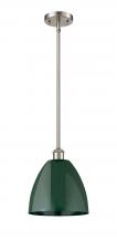  516-1S-SN-MBD-9-GR - Plymouth - 1 Light - 9 inch - Brushed Satin Nickel - Pendant