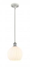  516-1S-WPC-G1217-8WV - White Venetian - 1 Light - 8 inch - White Polished Chrome - Mini Pendant