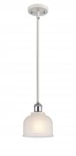  516-1S-WPC-G411 - Dayton - 1 Light - 6 inch - White Polished Chrome - Mini Pendant