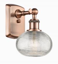  516-1W-AC-G555-6CL - Ithaca - 1 Light - 6 inch - Antique Copper - Sconce