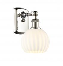  516-1W-PN-G1217-6WV - White Venetian - 1 Light - 6 inch - Polished Nickel - Sconce