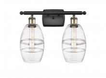  516-2W-BAB-G557-6CL - Vaz - 2 Light - 16 inch - Black Antique Brass - Bath Vanity Light