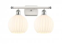  516-2W-WPC-G1217-8WV - White Venetian - 2 Light - 18 inch - White Polished Chrome - Bath Vanity Light