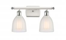  516-2W-WPC-G441 - Brookfield - 2 Light - 16 inch - White Polished Chrome - Bath Vanity Light