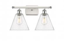  516-2W-WPC-GBC-84 - Berkshire - 2 Light - 18 inch - White Polished Chrome - Bath Vanity Light