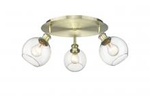  516-3C-AB-G122-6 - Athens - 3 Light - 18 inch - Antique Brass - Flush Mount