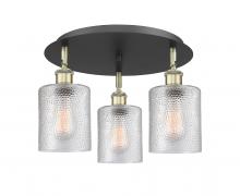  516-3C-BAB-G112 - Cobbleskill - 3 Light - 17 inch - Black Antique Brass - Flush Mount