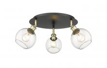  516-3C-BAB-G122-6 - Athens - 3 Light - 18 inch - Black Antique Brass - Flush Mount