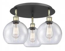  516-3C-BAB-G124-8 - Athens - 3 Light - 20 inch - Black Antique Brass - Flush Mount