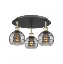  516-3C-BAB-G556-6SM - Rochester - 3 Light - 18 inch - Black Antique Brass - Flush Mount