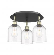  516-3C-BAB-G558-6CL - Bella - 3 Light - 17 inch - Black Antique Brass - Flush Mount