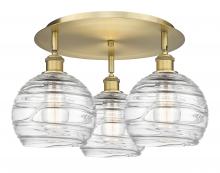  516-3C-BB-G1213-8 - Athens Deco Swirl - 3 Light - 20 inch - Brushed Brass - Flush Mount