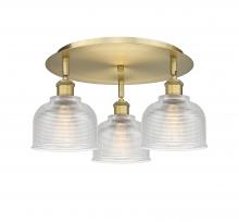  516-3C-BB-G412 - Dayton - 3 Light - 17 inch - Brushed Brass - Flush Mount