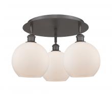  516-3C-OB-G121-8 - Athens - 3 Light - 20 inch - Oil Rubbed Bronze - Flush Mount