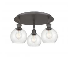  516-3C-OB-G124-6 - Athens - 3 Light - 18 inch - Oil Rubbed Bronze - Flush Mount