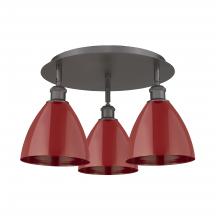 Innovations Lighting 516-3C-OB-MBD-75-RD - Plymouth - 3 Light - 19 inch - Oil Rubbed Bronze - Flush Mount