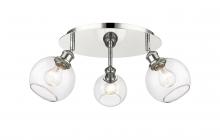  516-3C-PN-G122-6 - Athens - 3 Light - 18 inch - Polished Nickel - Flush Mount