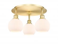  516-3C-SG-G121-6 - Athens - 3 Light - 18 inch - Satin Gold - Flush Mount